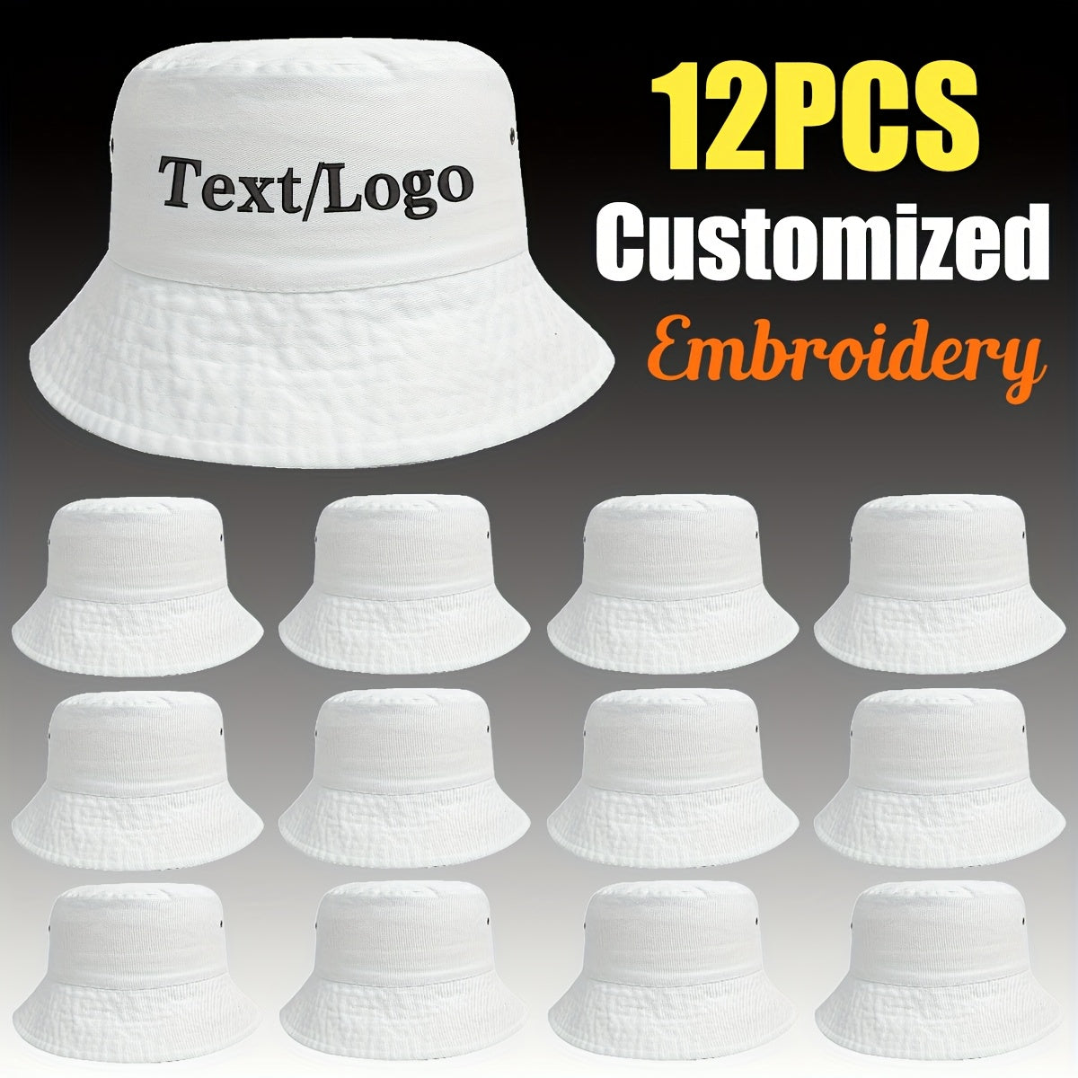 12pcs of Bucket Hats, Featuring Custom Embroidered Patterns And Letters, Breathable And Lightweight, Available in Various Colors, Suitable for Both Men And Women, Stylish Design, Perfect for Mother'S Day Gifts.