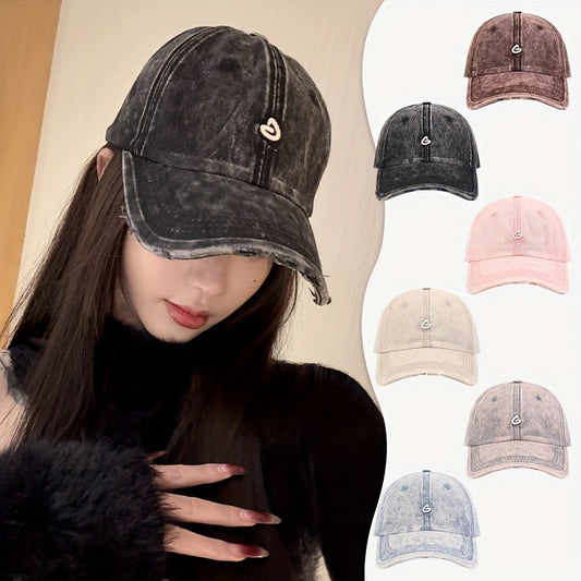 1\u002F2pcs Set Korean Style Distressed Vintage Baseball Cap - Four Seasons Versatile, Small \