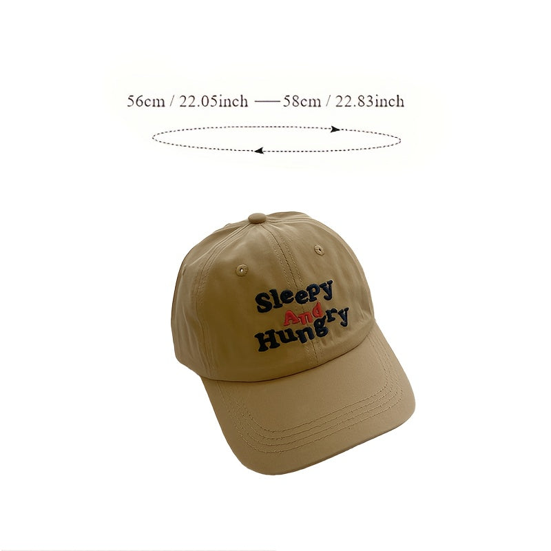 1pc Women's Colorful Letter Embroidered Baseball Cap - Adjustable, Moisture-Wicking Polyester Hat for Independence Day & Casual Attire, Korean Style with \