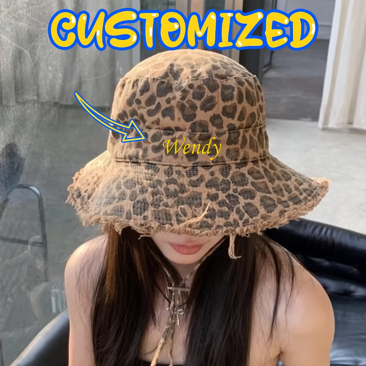 Leopard Bucket Hat Leopard Print Polyester Bucket Hat | Women's Fashion Embroidered with Adjustable Head Circumference Design, Wide Brim, Hand Wash or Dry Clean, Non-Stretch Fabric, Stylish and Versatile for Casual Wear