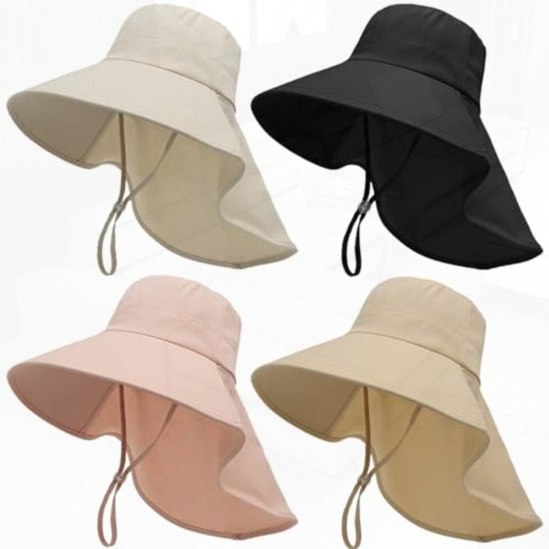 MULIMU 4 Pack Women's Hats Sun Hats Foldable Fishing Hat Women's Visors Wide Brim Sun Hat UV Sun Protection Caps Beach Camping Hiking Black