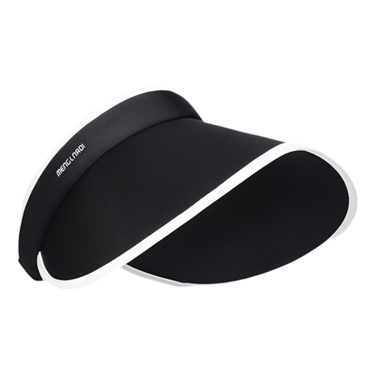 Adjustable Fashion Visor Cap - Large Brim, Sun Protection Hat for Outdoor Cycling & Travel, Empty Top Design, Polyester, Stylish Black & White Options