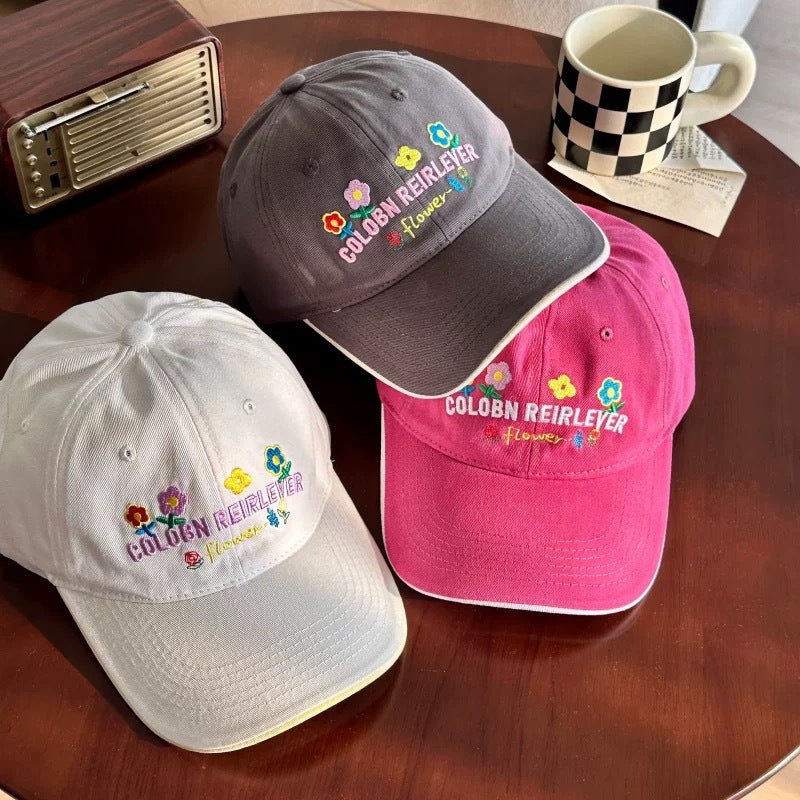 Spring-Summer Korean Style Fashion Letter Embroidery Baseball Cap Unisex Duckbill Hat