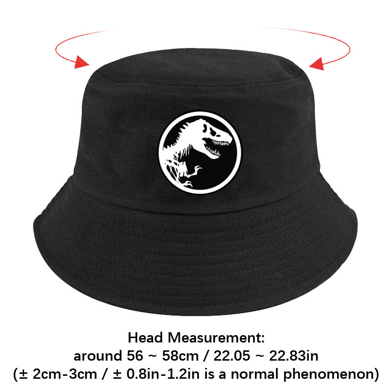 1pc Dinosaur Bone Print Bucket Hat, All-Season Lightweight Polyester Fisherman Cap with Toggle Closure, Machine Washable, Fitted Design - Multiple Colors Available