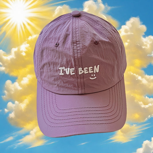 2pcs Baseball Cap Set, Beige + Khaki Quick-Dry Letter IVE Been Embroidered joyful Face Thin Breathable Caps for Men and Women, Suitable for Outdoor Hiking, Camping, Beach Outings, Street Drawing, Playing Ball