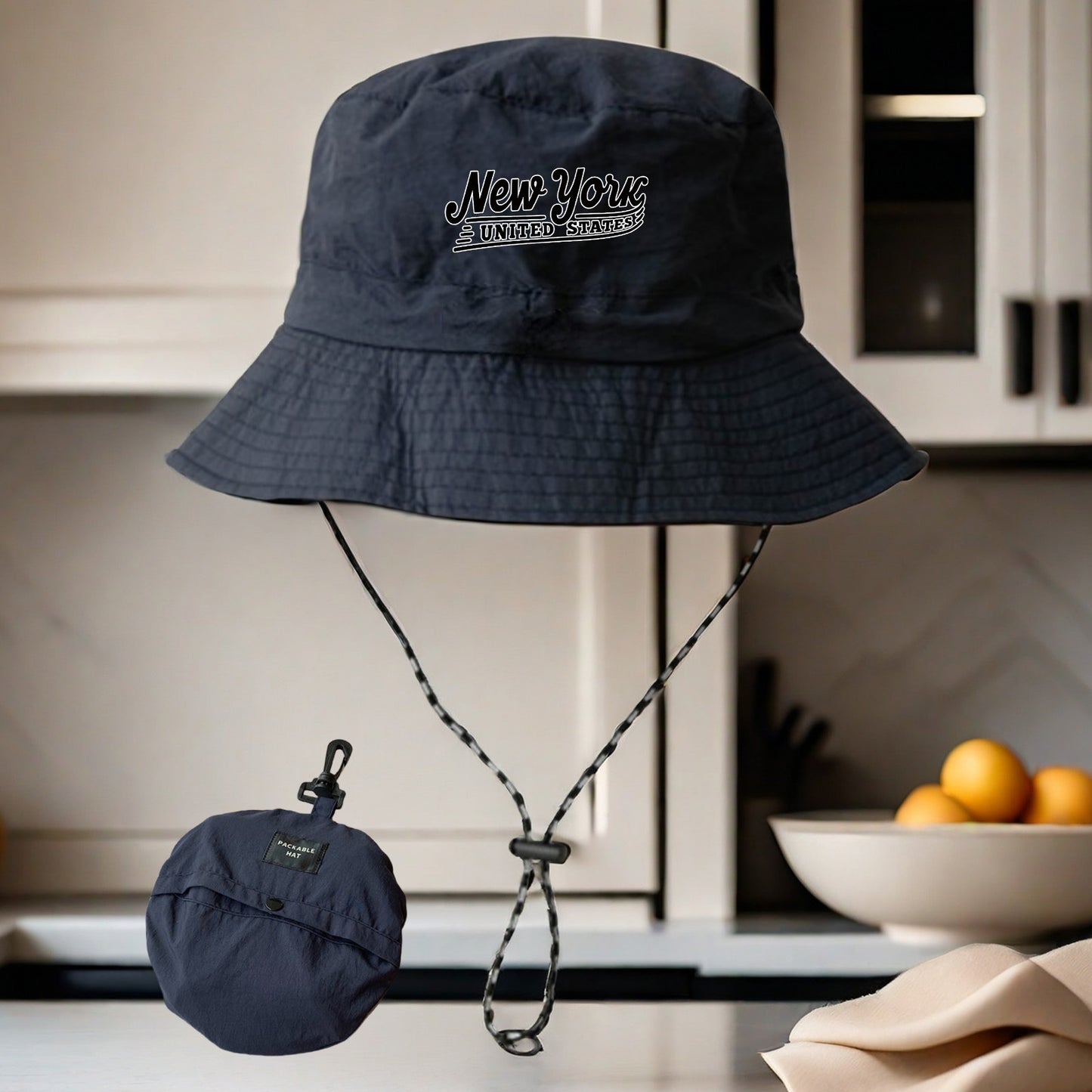 New York United States Bucket Hat - Lightweight, Foldable Outdoor Fishing Hat with Adjustable Strap, Machine Washable, Ideal for Hiking and Sports, Sports Accessories | Adjustable Headgear | Lightweight Hat