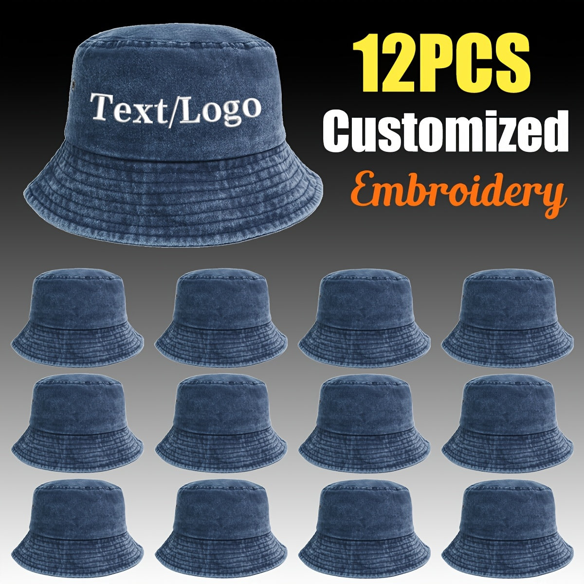 12pcs of Bucket Hats, Featuring Custom Embroidered Patterns And Letters, Breathable And Lightweight, Available in Various Colors, Suitable for Both Men And Women, Stylish Design, Perfect for Mother'S Day Gifts.