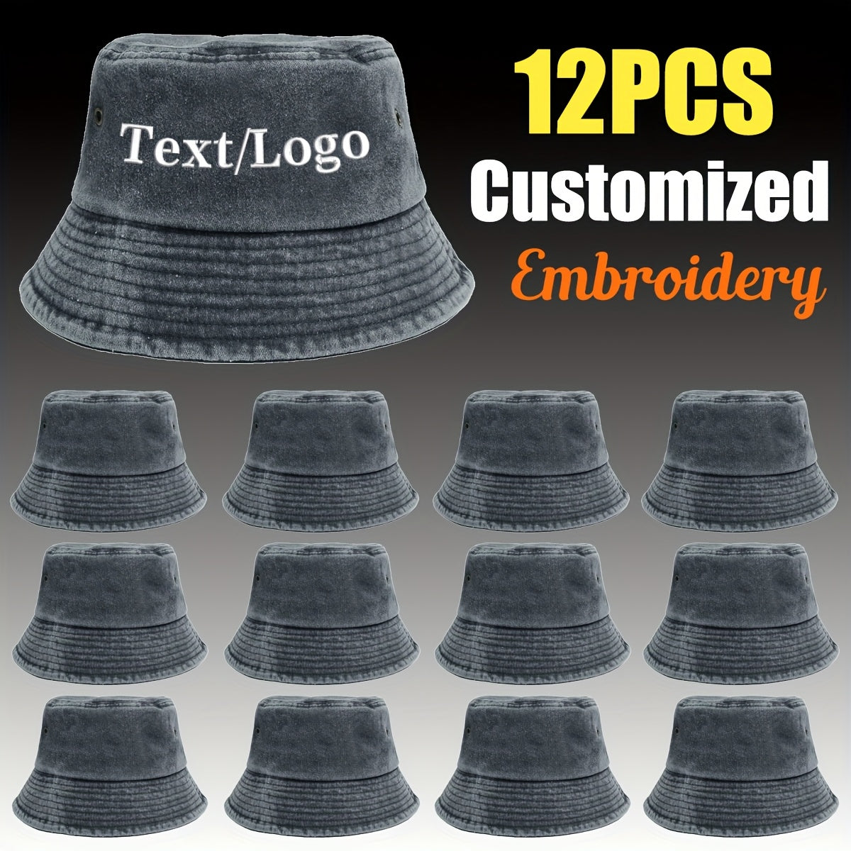 12pcs of Bucket Hats, Featuring Custom Embroidered Patterns And Letters, Breathable And Lightweight, Available in Various Colors, Suitable for Both Men And Women, Stylish Design, Perfect for Mother'S Day Gifts.