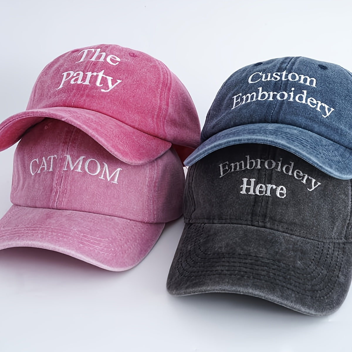 7pcs Customizable Baseball Caps with Embroidery - Adjustable, Breathable, Perfect for Parties, Camping & Weddings - Hand Wash or Dry Clean, Casual Wear Cap|Custom Embroidery Cap|Breathable Fabric Cap