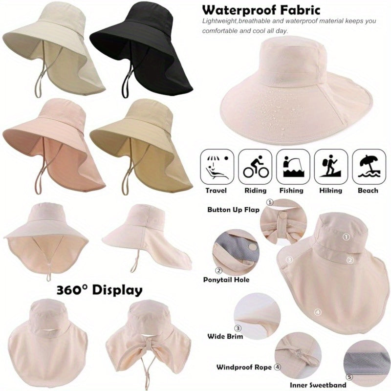 MULIMU 4 Pack Women's Hats Sun Hats Foldable Fishing Hat Women's Visors Wide Brim Sun Hat UV Sun Protection Caps Beach Camping Hiking Black