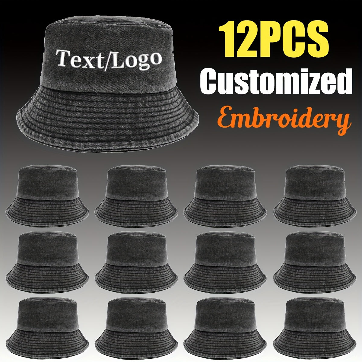 12pcs of Bucket Hats, Featuring Custom Embroidered Patterns And Letters, Breathable And Lightweight, Available in Various Colors, Suitable for Both Men And Women, Stylish Design, Perfect for Mother'S Day Gifts.