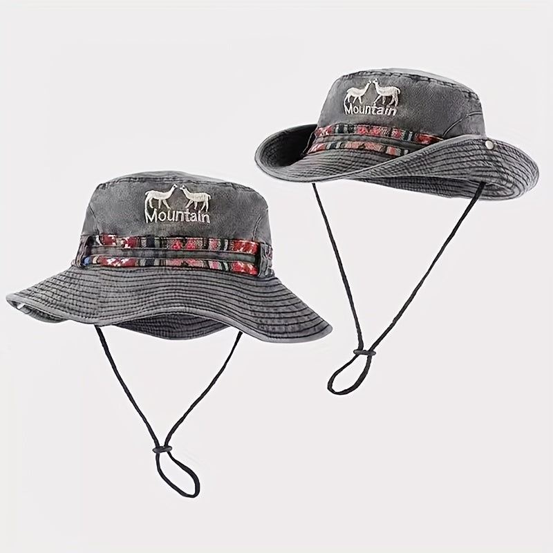 Embroidered Fisherman Hat Beach Hat Women Sun Hat Men Safari Hats, Beach Hats for Women