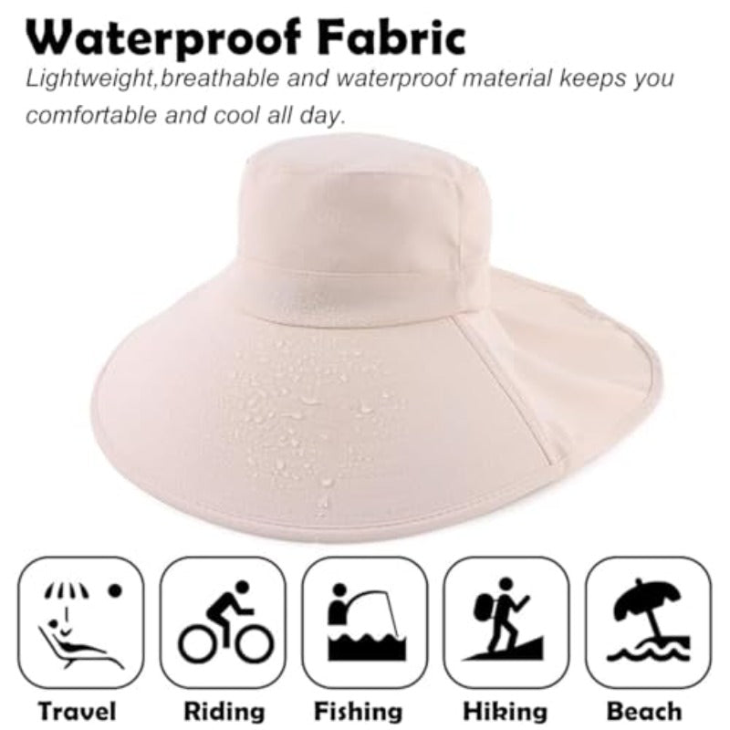 MULIMU 4 Pack Women's Hats Sun Hats Foldable Fishing Hat Women's Visors Wide Brim Sun Hat UV Sun Protection Caps Beach Camping Hiking Black