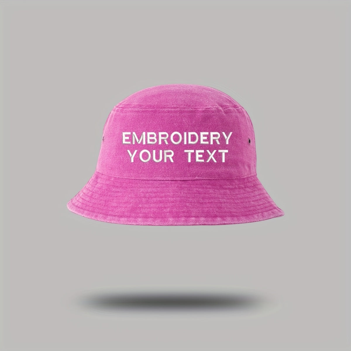 1pc Customizable Embroidered Bucket Hat - Breathable, Adjustable Fit for Outdoor Activities, Parties & Birthdays - Personalized Text Option, Black with White Lettering, Party Headwear, Casual Style, Durable Headgear