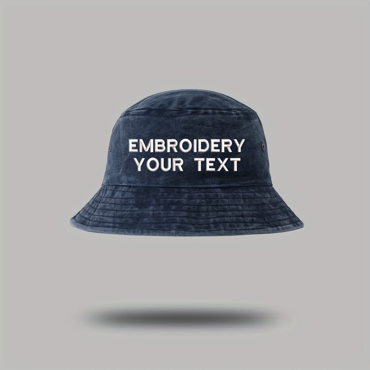 1pc Customizable Embroidered Bucket Hat - Breathable, Adjustable Fit for Outdoor Activities, Parties & Birthdays - Personalized Text Option, Black with White Lettering, Party Headwear, Casual Style, Durable Headgear