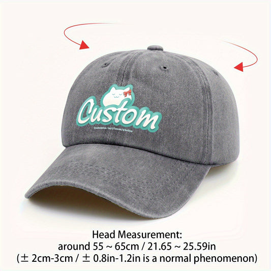 10pcs, Customizable Logo, Personalized Image Photo 10pcs Same Style Retro Fashion Baseball Caps, Customizable Private Patterns, Suitable for Company Team Building Logo or Event Party, Event Customization, Family Customization