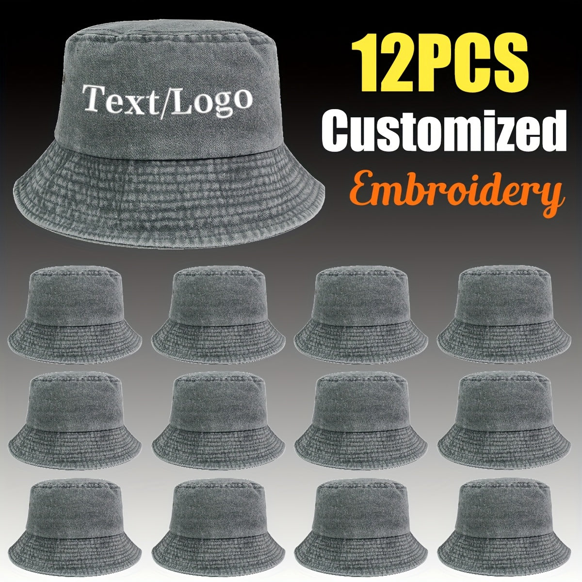 12pcs of Bucket Hats, Featuring Custom Embroidered Patterns And Letters, Breathable And Lightweight, Available in Various Colors, Suitable for Both Men And Women, Stylish Design, Perfect for Mother'S Day Gifts.