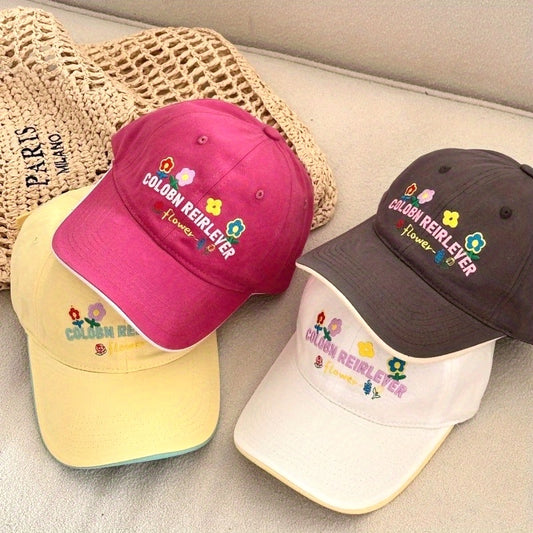 Spring-Summer Korean Style Fashion Letter Embroidery Baseball Cap Unisex Duckbill Hat