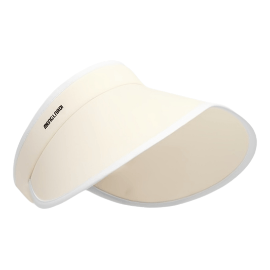 Adjustable Fashion Visor Cap - Large Brim, Sun Protection Hat for Outdoor Cycling & Travel, Empty Top Design, Polyester, Stylish Black & White Options