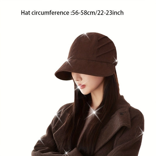 Anime-Inspired Corduroy Baseball Cap for Women, Breathable Polyester, Adjustable Fit, Craftsmanship, with Machine Washable for All-Season Versatile Hat
