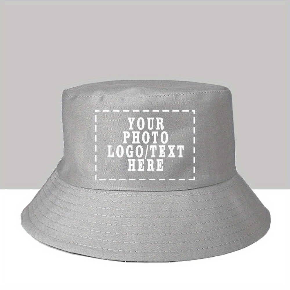 1pc Customizable Women'S Bucket Hat with Photo & Text - Lightweight, Durable Woven Material, Perfect for Outdoor Activities, Adjustable Fit for Hiking & Beach Wear, Beach Accessories